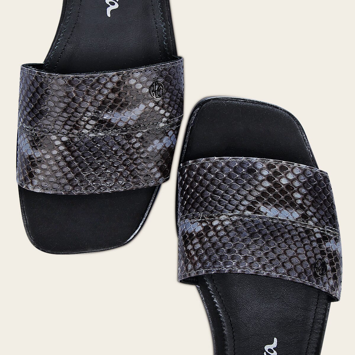 Sandalia en piel genuina de pitón para dama - Imagen 8