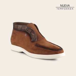 Botín casual en piel genuina de nilóticus para caballero