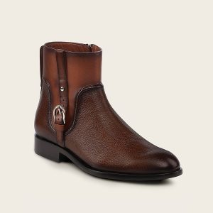 Botín de vestir en piel genuina de venado para dama