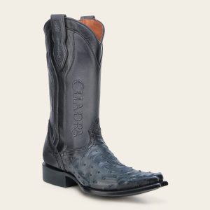 Bota tradicional en piel genuina de avestruz para caballero