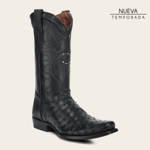 Bota tradicional Orígenes en piel genuina de avestruz para caballero