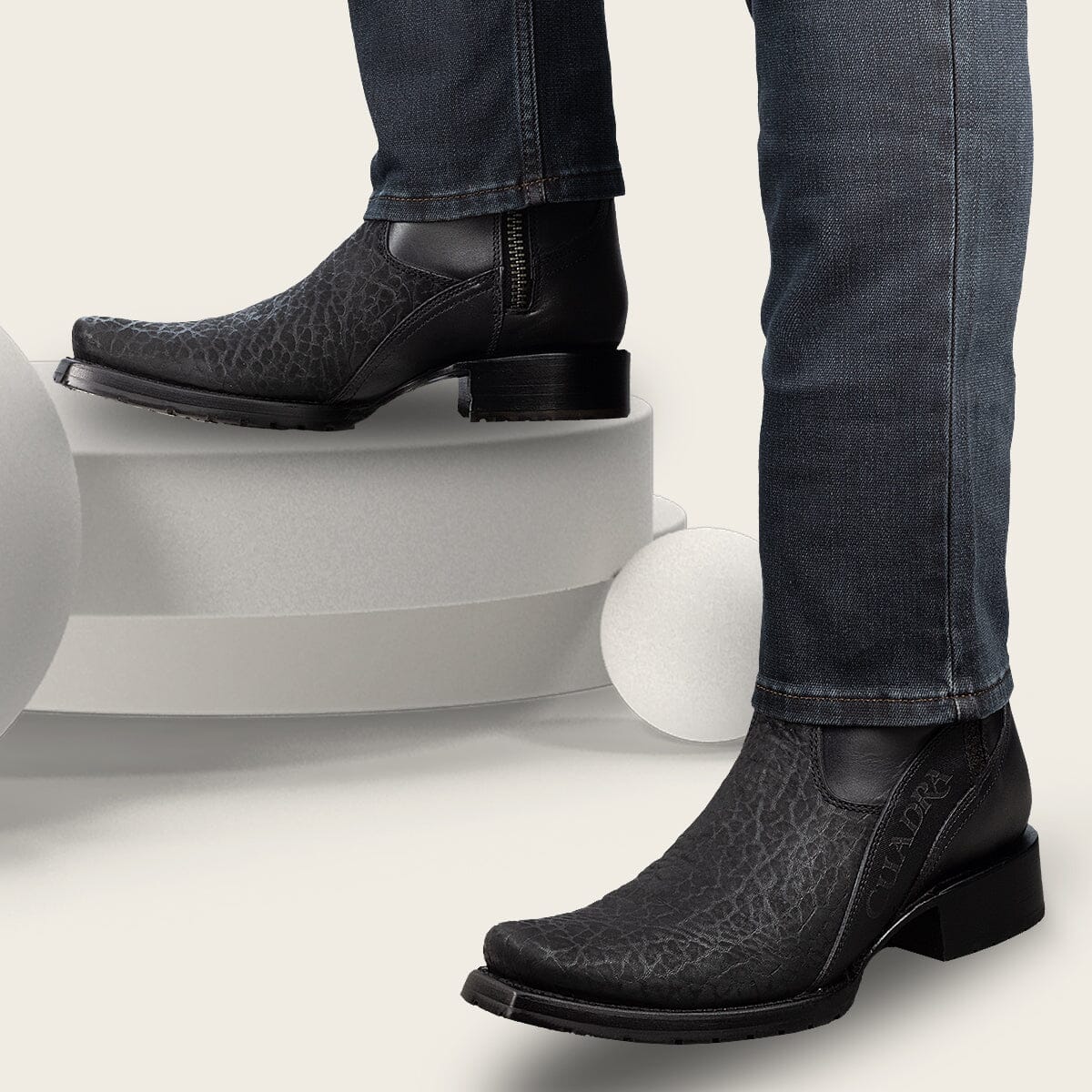 Bota casual en piel genuina de cuello de toro para caballero - Imagen 5