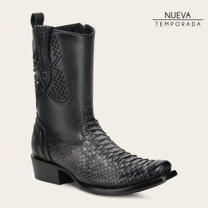 Bota urbana en piel genuina de pitón para caballero