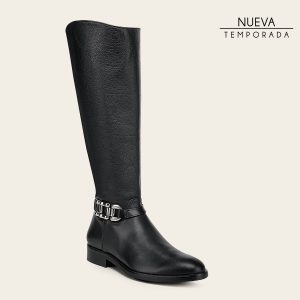 Bota estilo ecuestre en piel genuina para dama