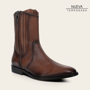 Bota de vestir en piel genuina de venado para caballero