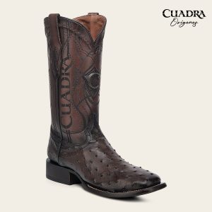 Bota tradicional Orígenes en piel genuina de avestruz para caballero