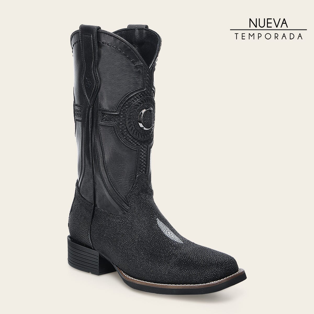 Bota de rodeo en piel genuina de mantarraya para caballero - Imagen 2