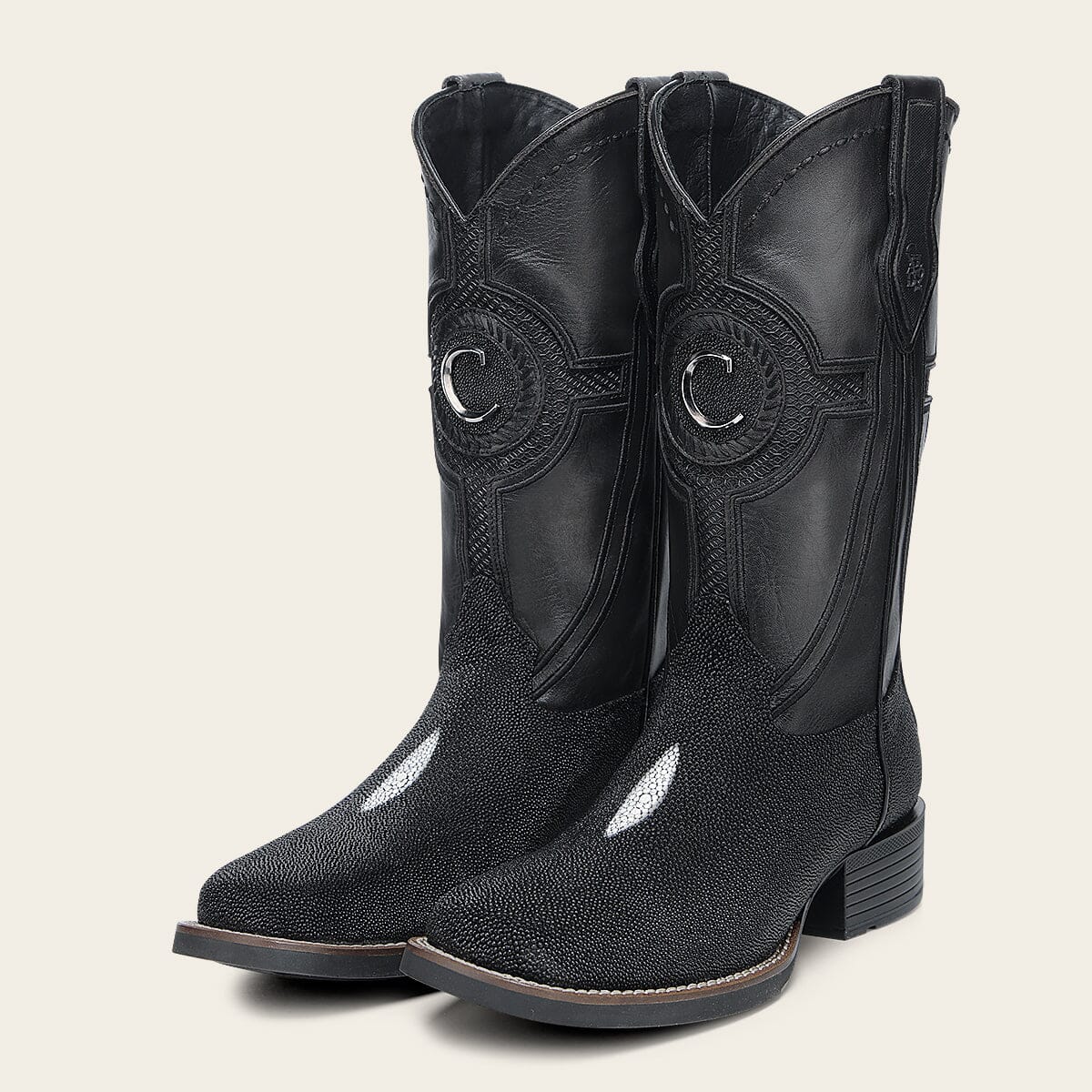 Bota de rodeo en piel genuina de mantarraya para caballero - Imagen 9