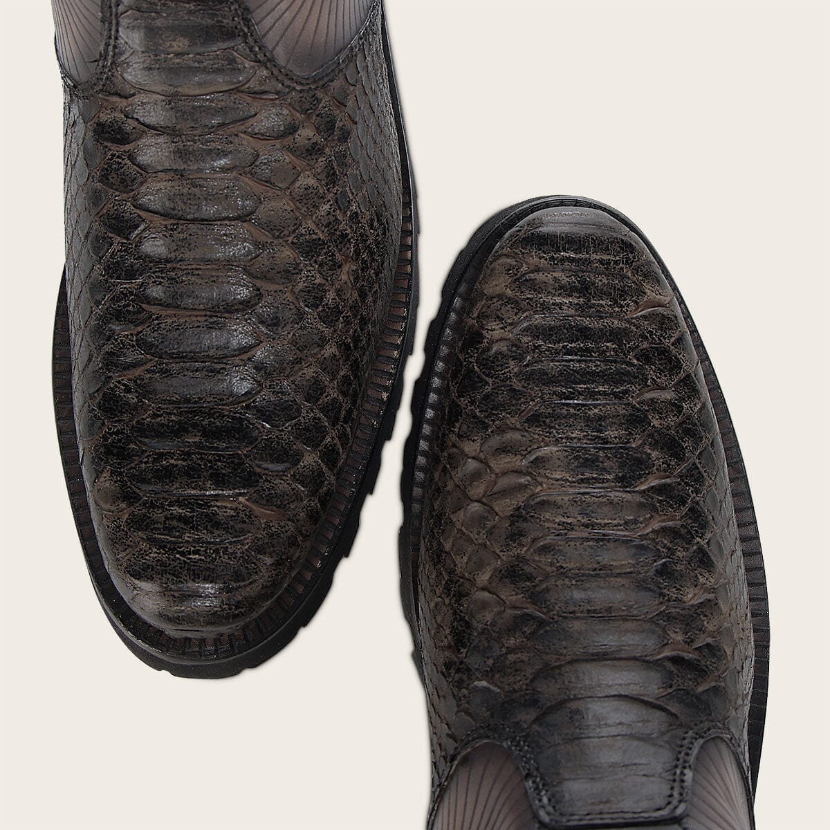 Bota biker en piel genuina de pitón para caballero - Imagen 6