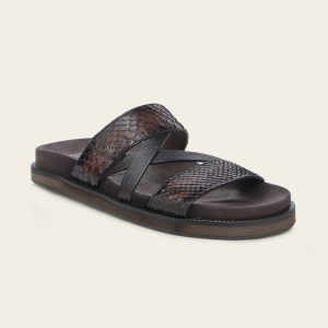 Sandalia en piel genuina de pitón para caballero