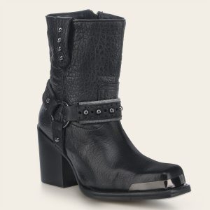 Botín biker en piel genuina para dama