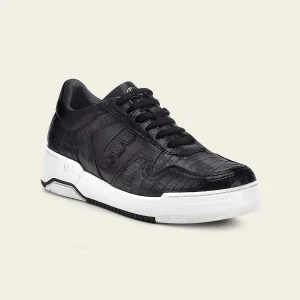 Tenis en piel genuina de cocodrilo para caballero