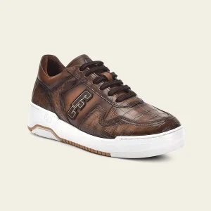 Tenis en piel genuina de cocodrilo para caballero