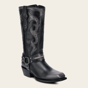 Bota biker en piel genuina para dama