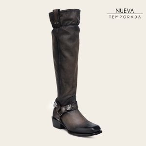Bota biker en piel genuina para dama