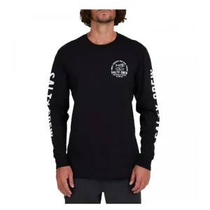 SALTY CREW LATERAL LINE STANDARD L/S TEE BLACK | CAMISETA SURFERA DE MANGA LARGA