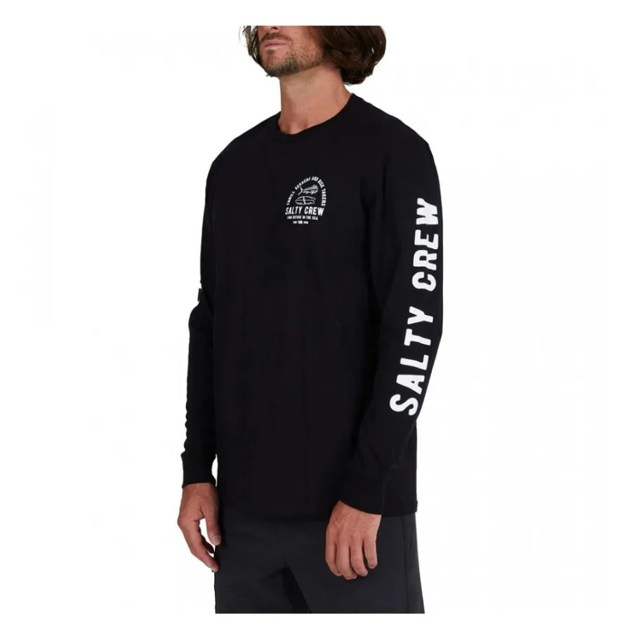 SALTY CREW LATERAL LINE STANDARD L/S TEE BLACK | CAMISETA SURFERA DE MANGA LARGA - Imagen 3