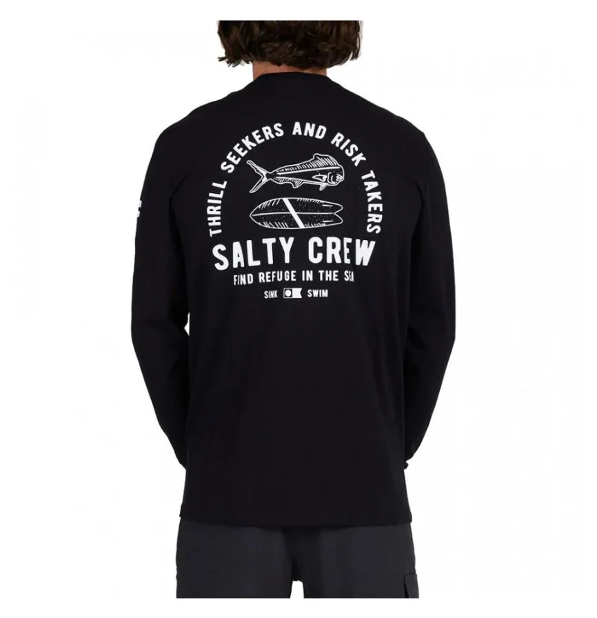 SALTY CREW LATERAL LINE STANDARD L/S TEE BLACK | CAMISETA SURFERA DE MANGA LARGA - Imagen 4