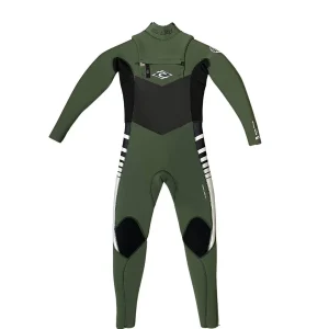 RIP CURL JUNIOR DAWN PATROL 4/3 CHEST ZIP GREEN 2024