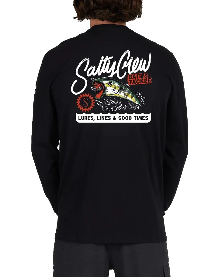 SALTY CREW CASTOFF MENS PREMIUM L/S TEE BLACK | CAMISETA SURFERA DE MANGA LARGA