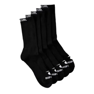 RIP CURL BAND CREW SOCK 5 PACK BLACK | CALCETINES DE CAÑA MEDIA