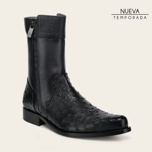 Bota de vestir en piel genuina de avestruz para caballero