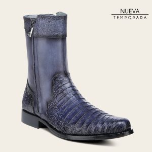Bota de vestir en piel genuina de caimán para caballero