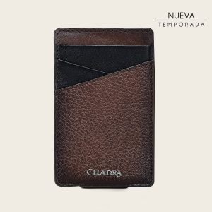 Tarjetero en piel genuina de venado italiano para caballero