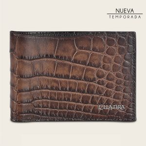 Cartera en piel genuina de alligator para caballero