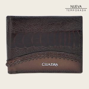 Cartera en piel genuina de pata de avestruz para caballero