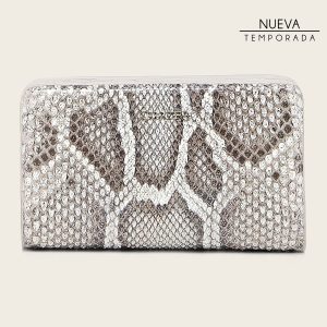 Billetera en piel genuina de pitón para dama