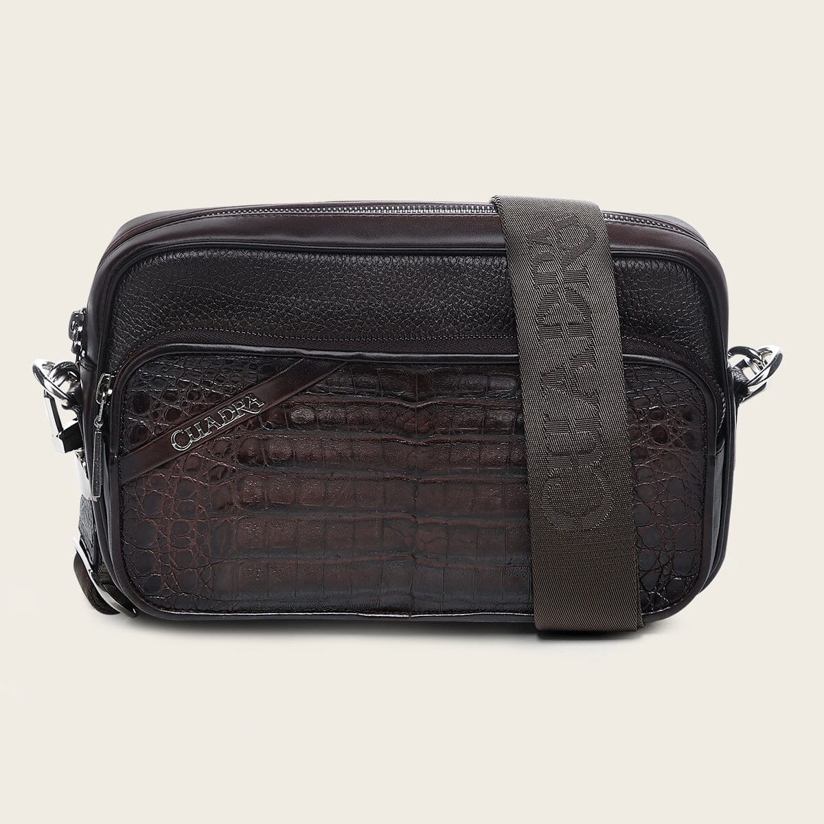 Bandolera en piel genuina de fuscus para caballero - Imagen 6