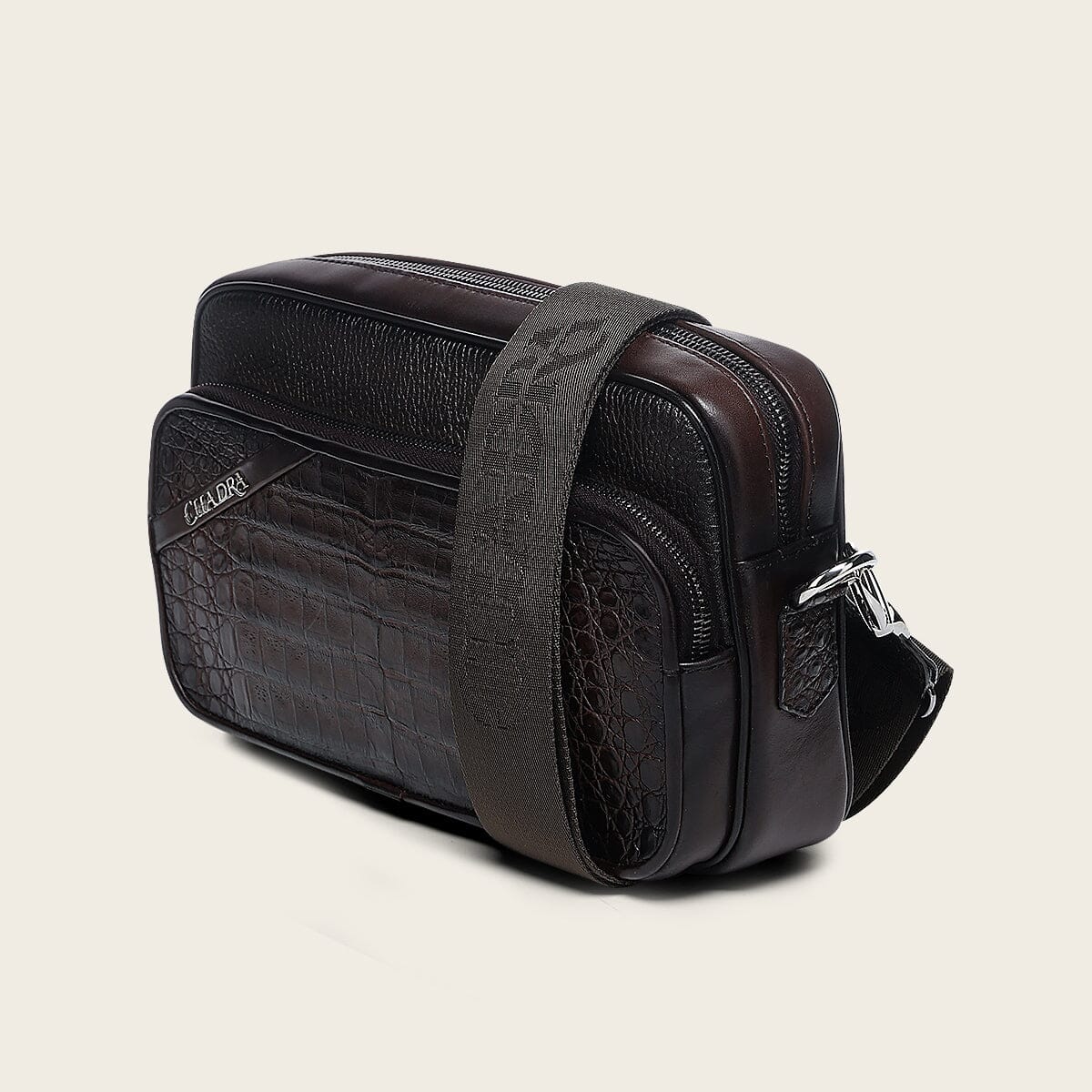 Bandolera en piel genuina de fuscus para caballero - Imagen 4