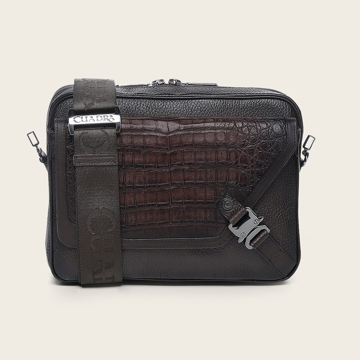 Bandolera en piel genuina de fuscus para caballero - Imagen 4