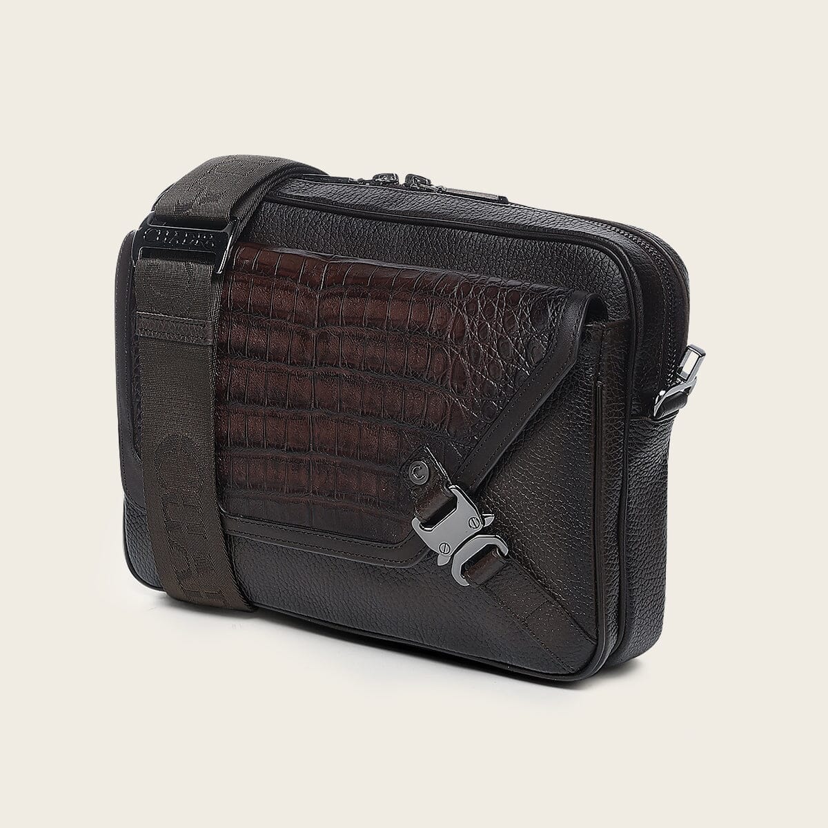 Bandolera en piel genuina de fuscus para caballero - Imagen 5