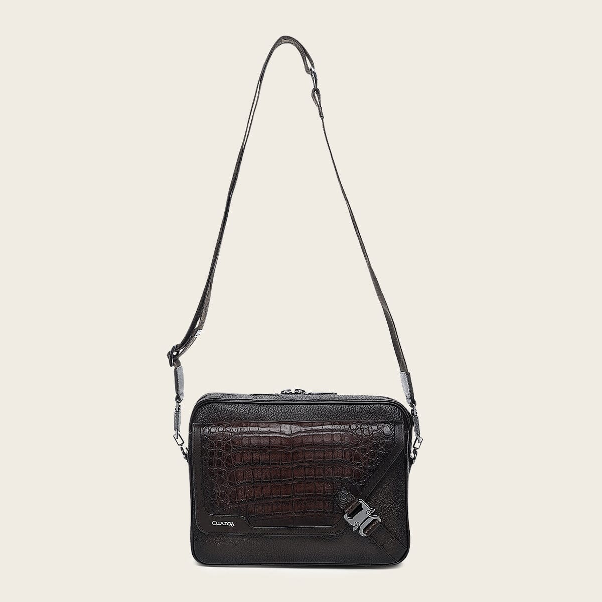 Bandolera en piel genuina de fuscus para caballero - Imagen 6