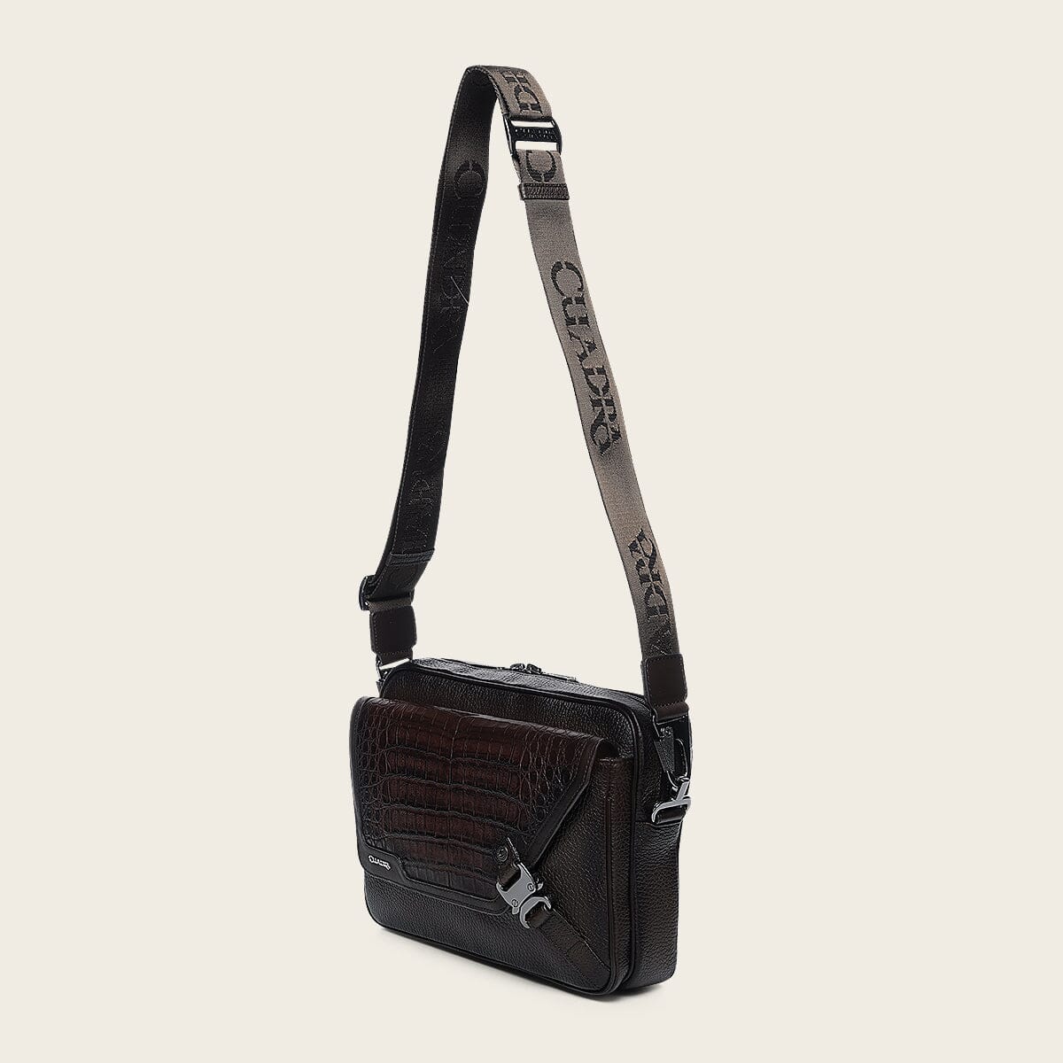 Bandolera en piel genuina de fuscus para caballero - Imagen 7