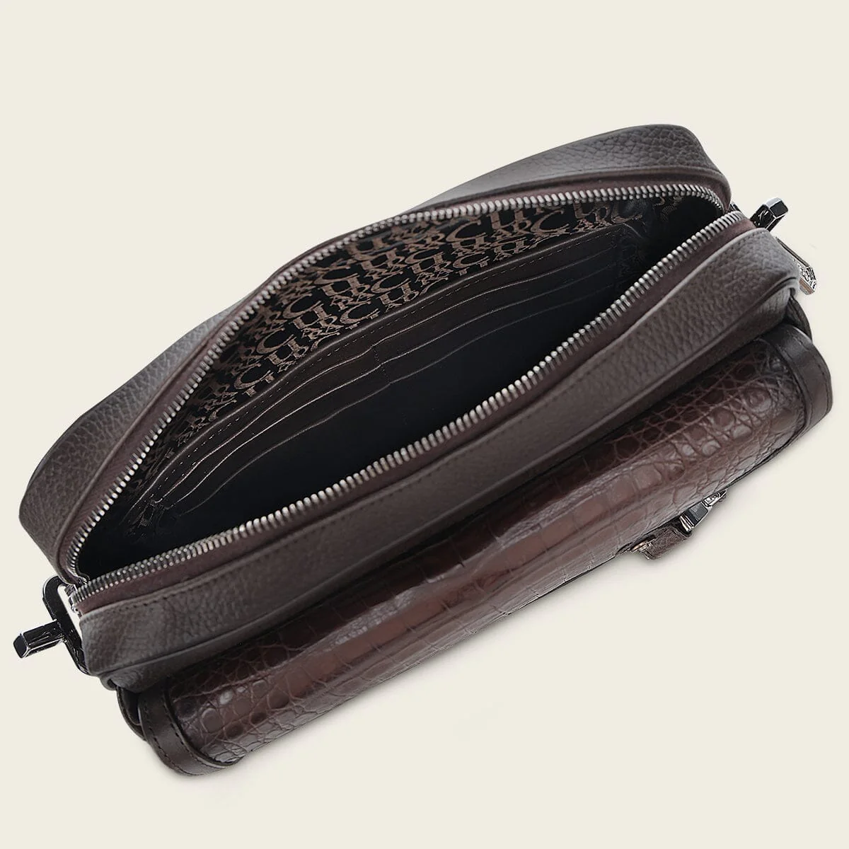 Bandolera en piel genuina de fuscus para caballero - Imagen 3