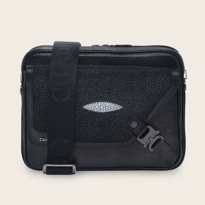 Bandolera para caballero en piel genuina de mantarraya