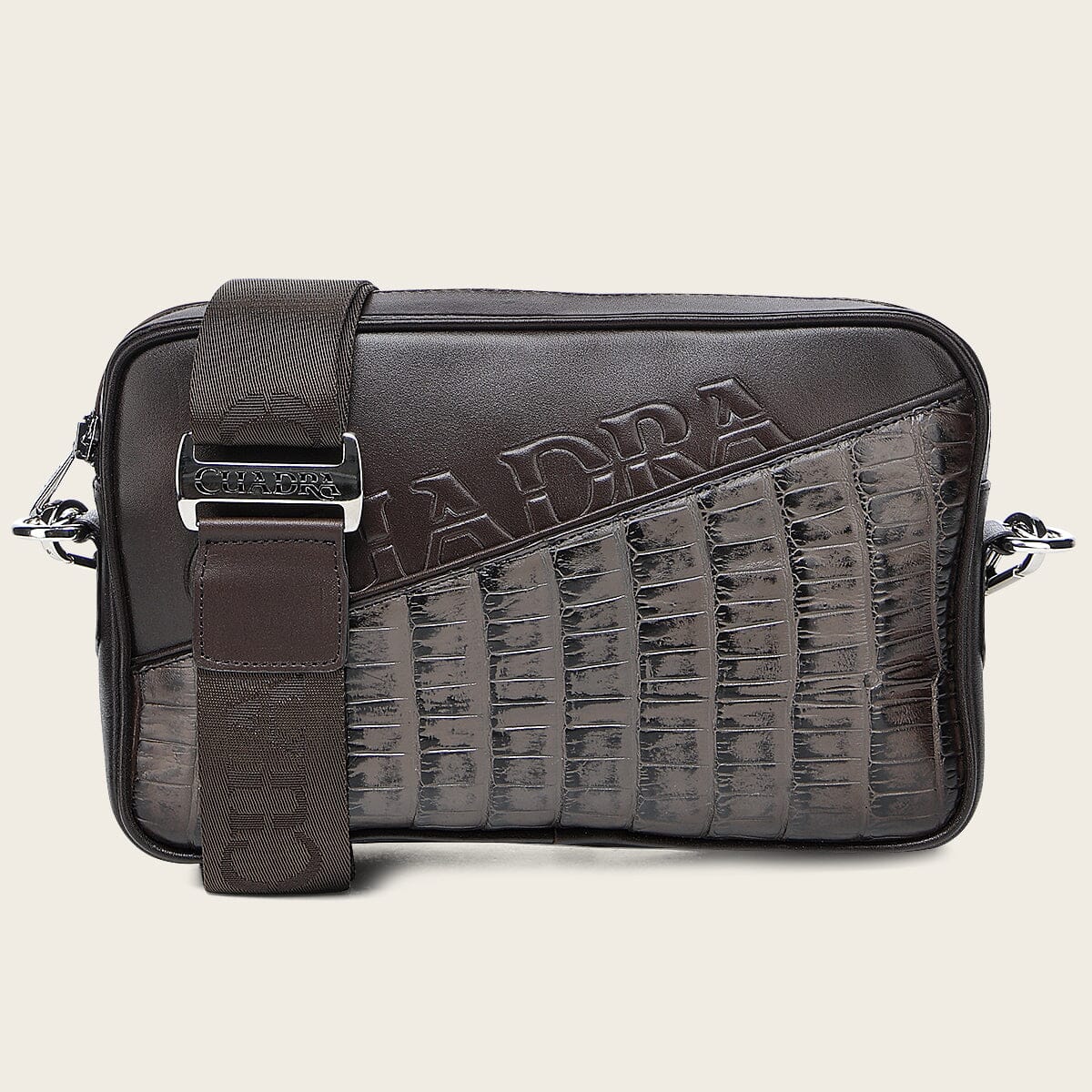 Bandolera en piel genuina de alligator para caballero - Imagen 9