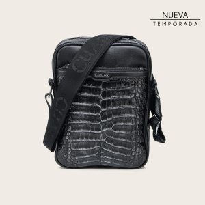 Bandolera en piel genuina de fuscus para caballero