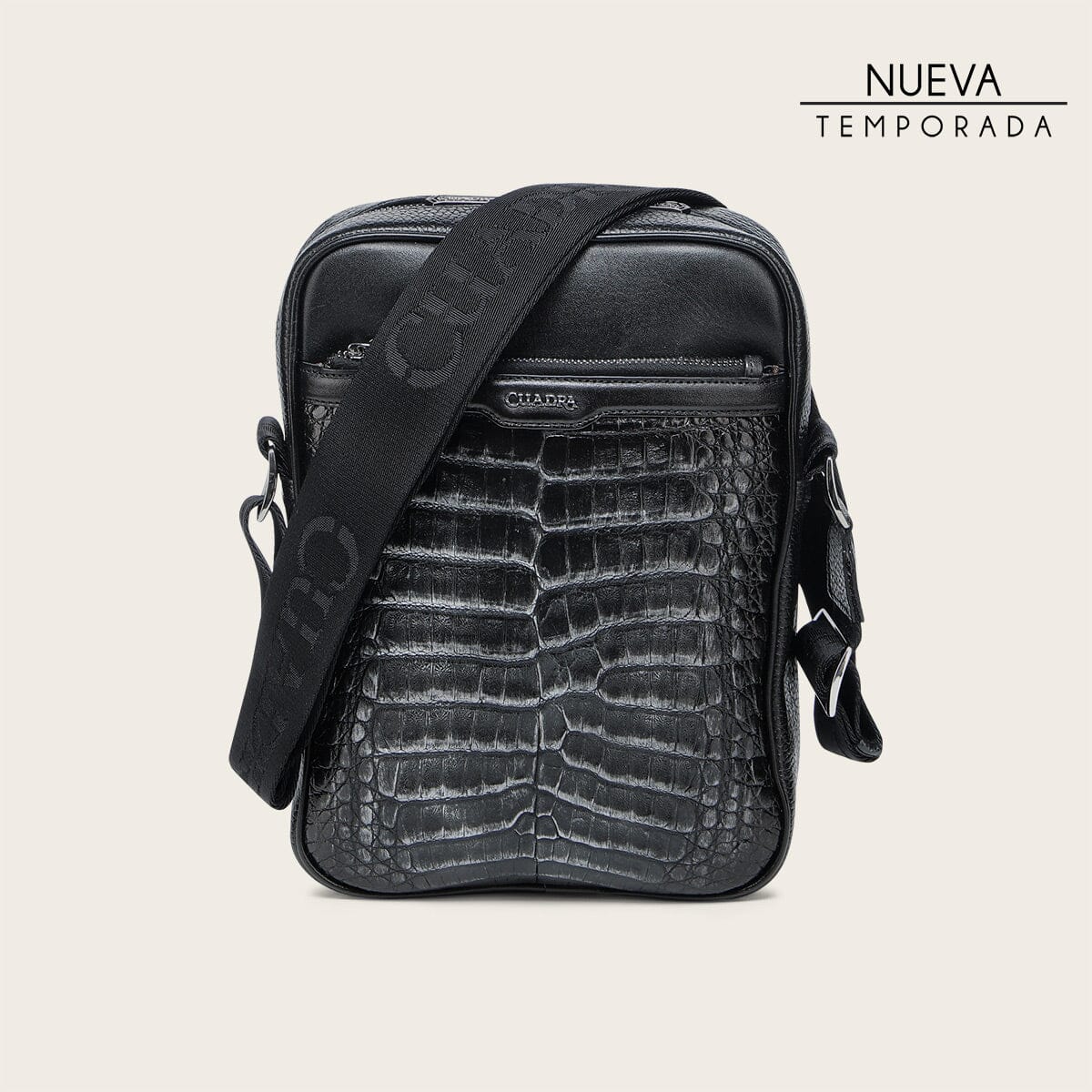 Bandolera en piel genuina de fuscus para caballero