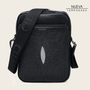 Bandolera en piel genuina de mantarraya para caballero