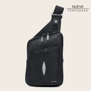 Bandolera en piel genuina de mantarraya para caballero