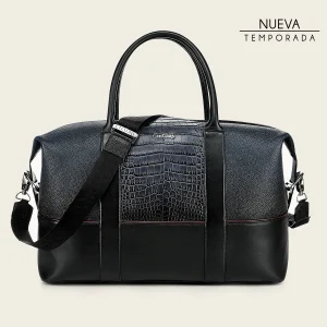 Maleta en piel genuina de alligátor para caballero