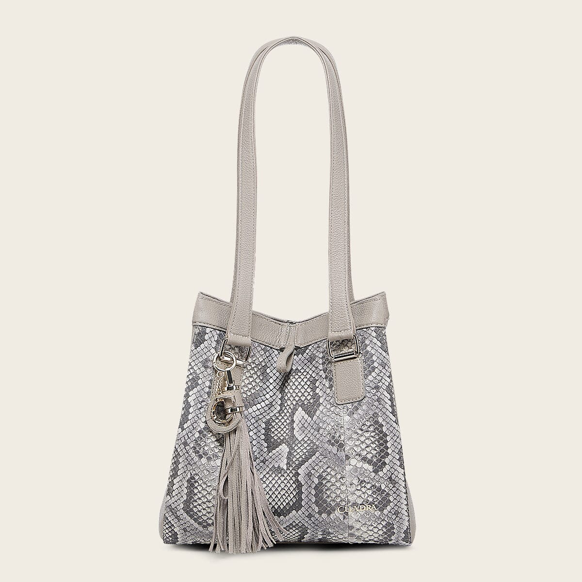 Bolso tote en piel genuina de pitón para dama - Imagen 2