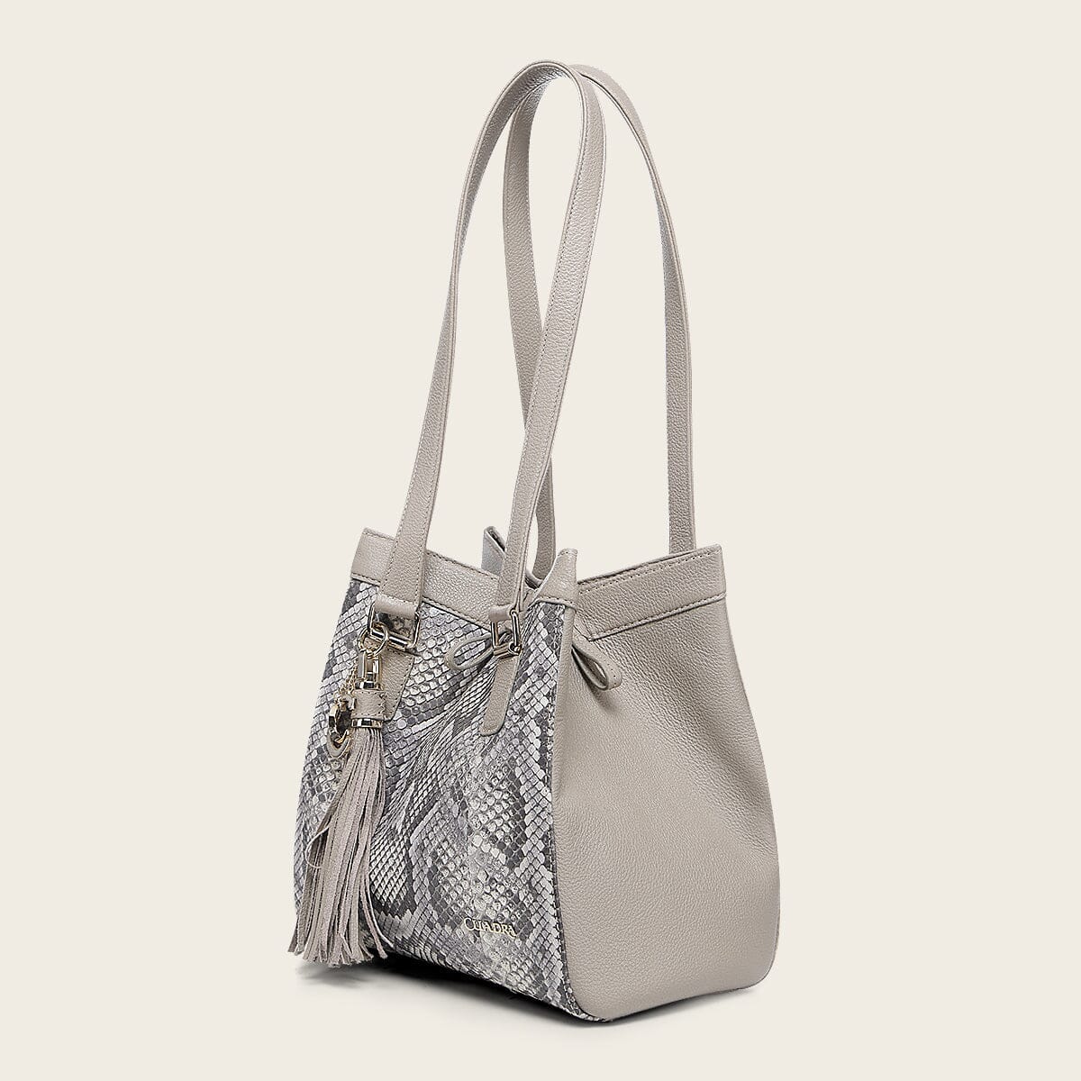 Bolso tote en piel genuina de pitón para dama - Imagen 3