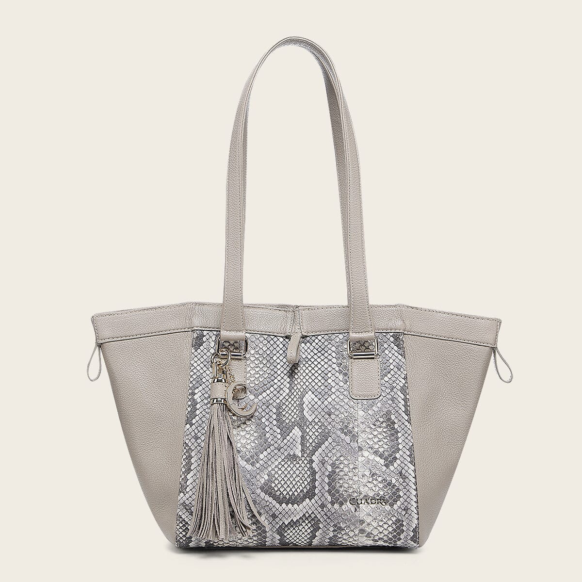 Bolso tote en piel genuina de pitón para dama - Imagen 8