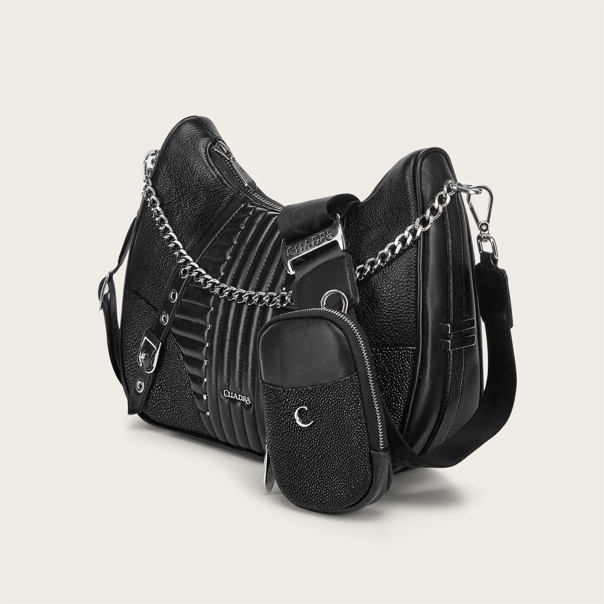 Crossbody en piel genuina de mantarraya para dama - Imagen 4