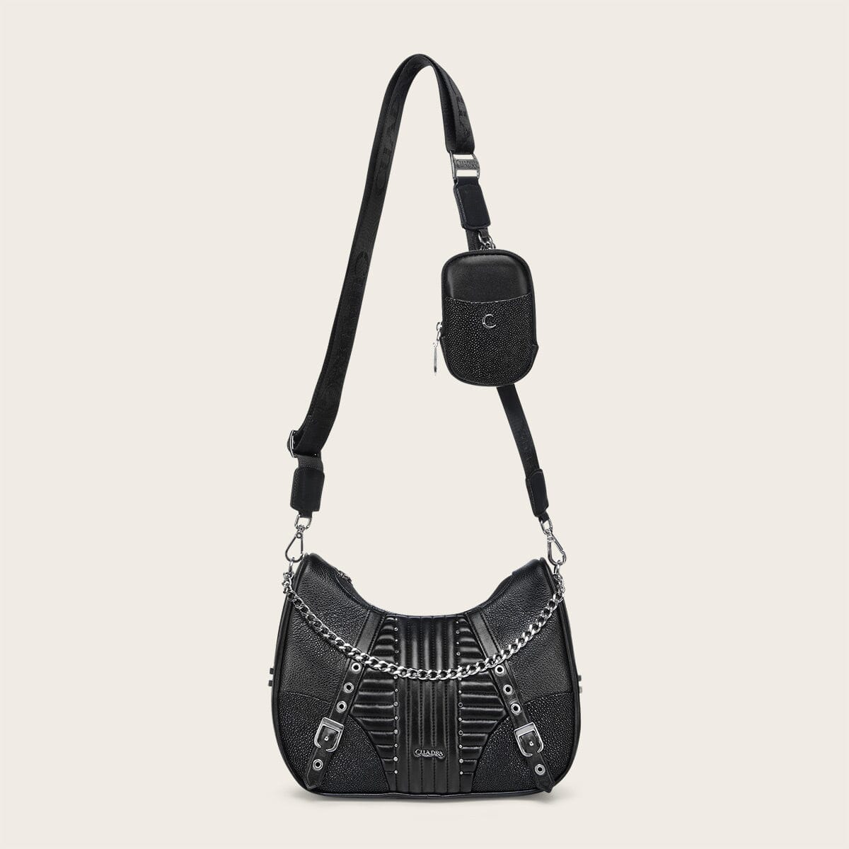 Crossbody en piel genuina de mantarraya para dama - Imagen 7